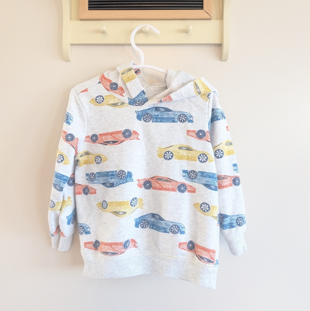 Carter's Blue and Yellow Car Print Hoodie